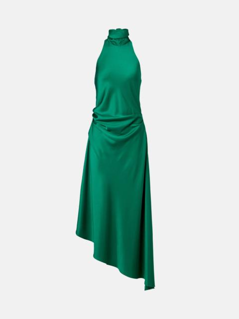 SIMKHAI Monica asymmetric satin midi dress