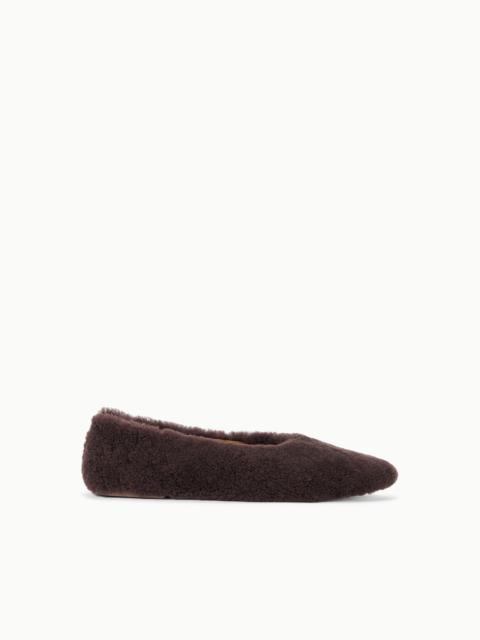 STAUD STAUD ALBA BALLET FLAT ESPRESSO SHEARLING