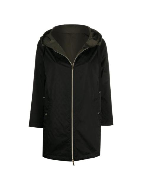 jacquard hooded coat