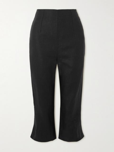 FAITHFULL Capri Cropped Linen Slim-leg Pants