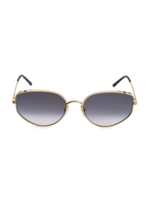 Cartier Women's Panthère De 58MM Cat-Eye Sunglasses - Smooth Gold Grey