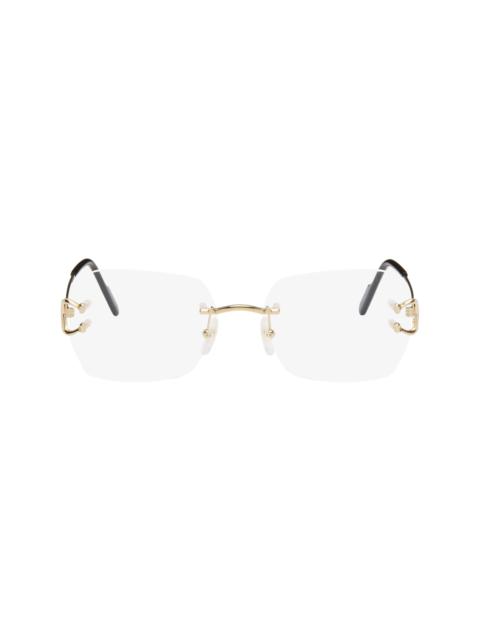 Cartier Gold C de Cartier Square Rimless Glasses