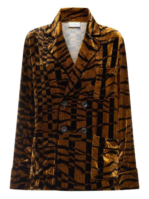 Pierre-Louis Mascia tiger-print double-breasted jacket