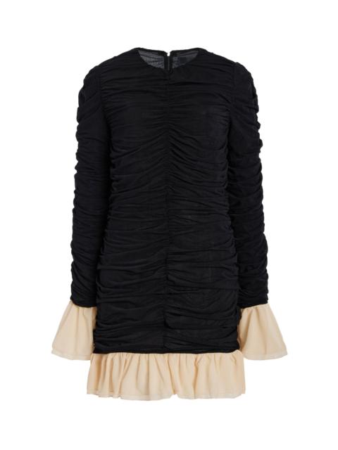 ROTATE Ruched Mini Dress black