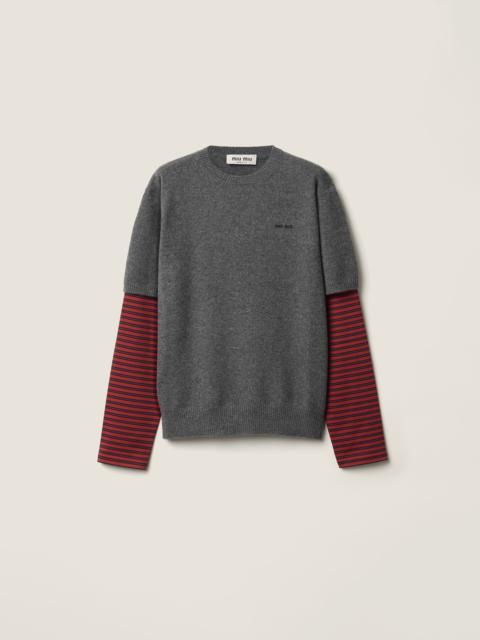 Miu Miu Cashmere and jersey sweater