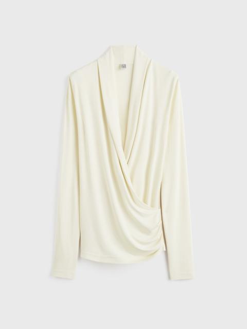 Totême Overlapped jersey top ecru