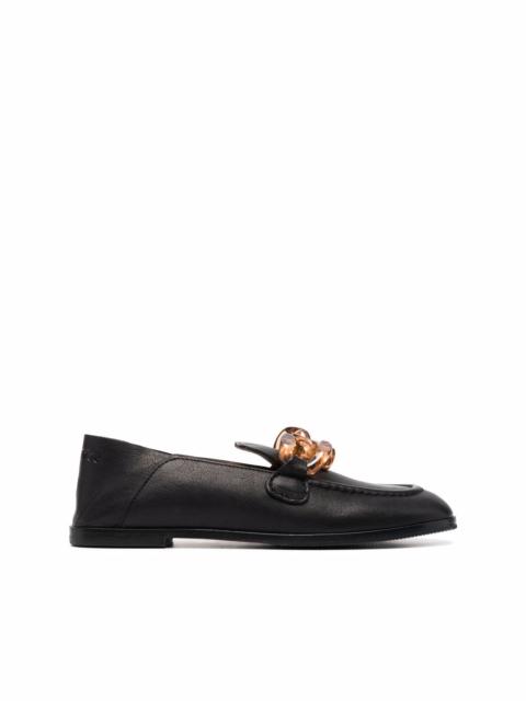 See by Chloé tortoiseshell-effect chain-link loafers