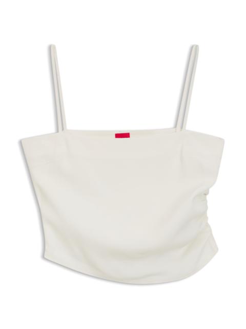 HUGO GATHERED BANDEAU TOP WITH STRAPS