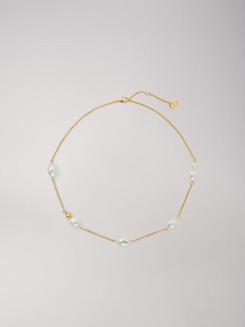 maje Gold chain and bead necklace