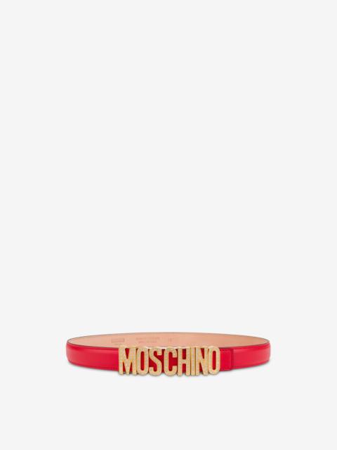 Moschino CRYSTAL LETTERING CALFSKIN BELT