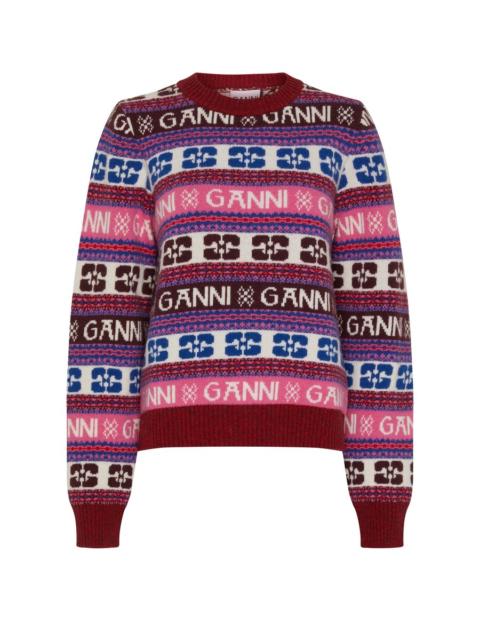GANNI intarsia-knit 승무원 목 점퍼