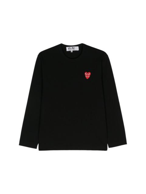 heart-patch cotton T-shirt