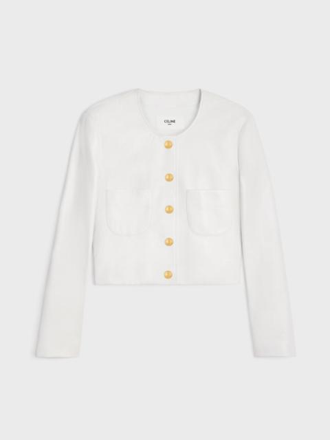 CELINE jacket with pure collar in soft lambskin
