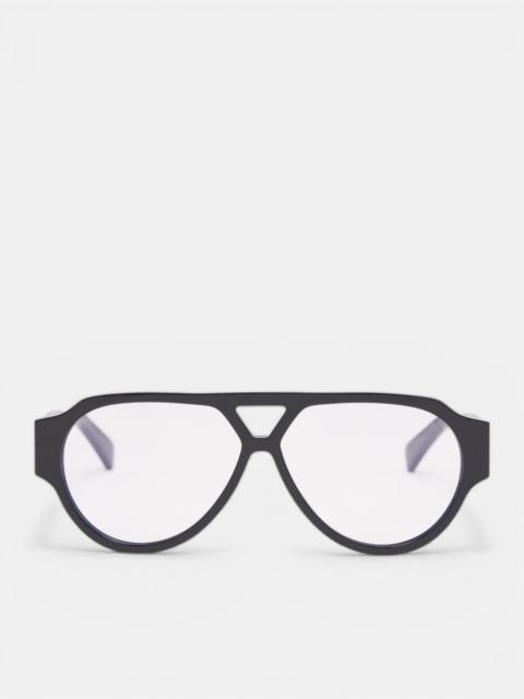 Bottega Veneta Black Rounded Aviator Glasses