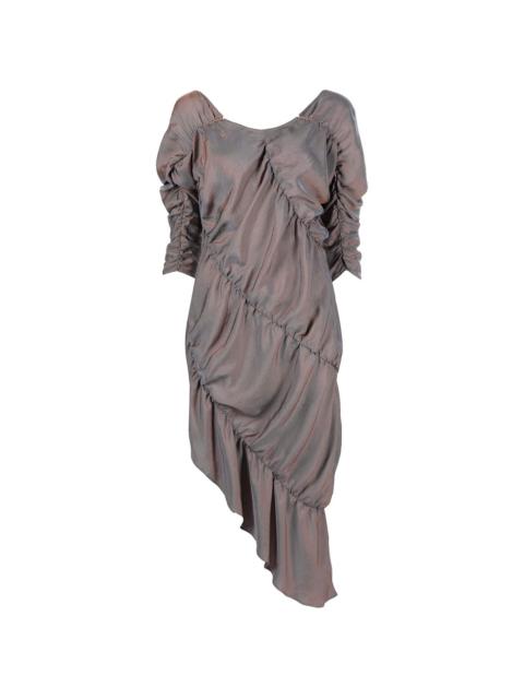 RUI asymmetric metallic-finish dress