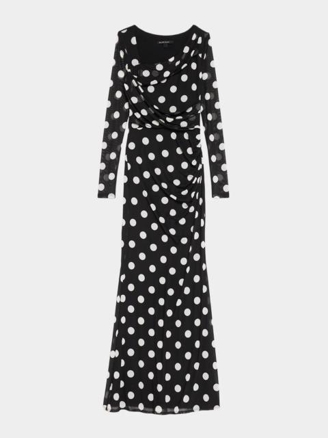 Black Halo Lazul Polka Dot Maxi Dress