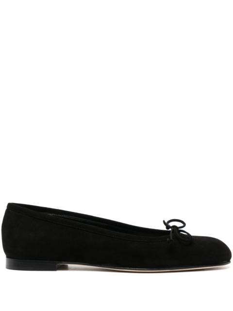 Black Veralli Leather Ballerina Shoes