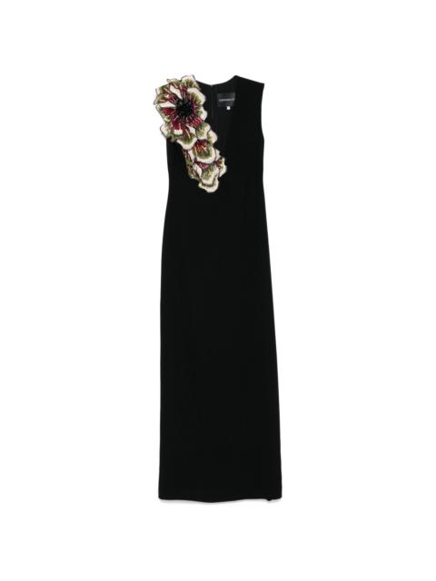 crepe florals maxi dress