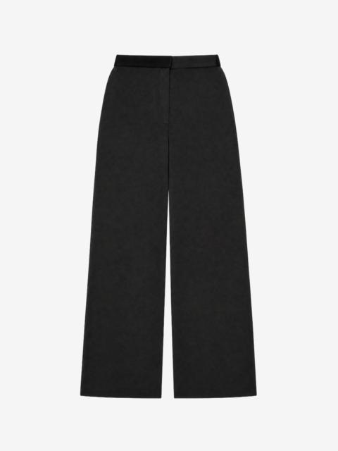 The Kooples WIDE-LEG BLACK SATIN PANTS
