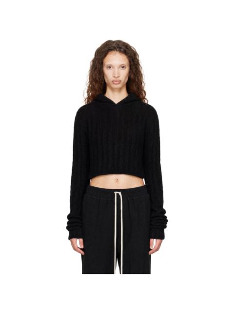 Rick Owens Black Tower Cropped Hoodie