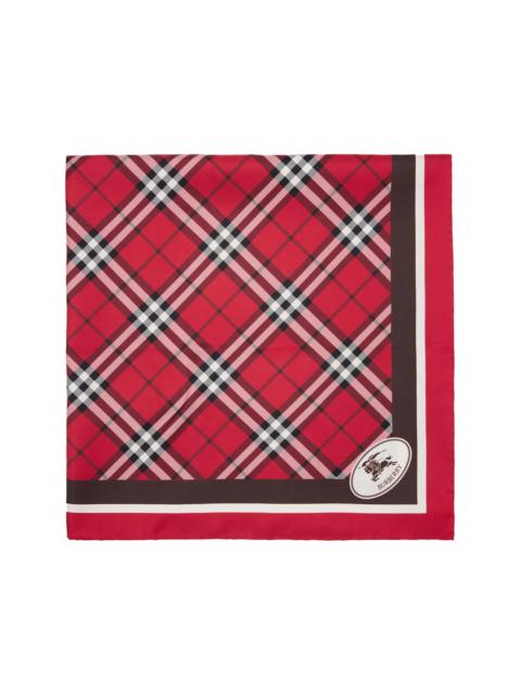 Burberry Red Check Silk Scarf
