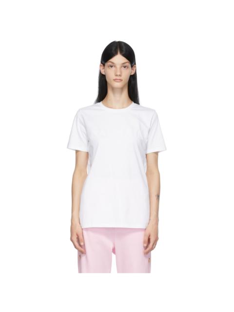 Balmain White & Pink Printed Logo T-Shirt