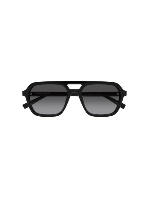 SAINT LAURENT Aviator-Frame Acetate Sunglasses black