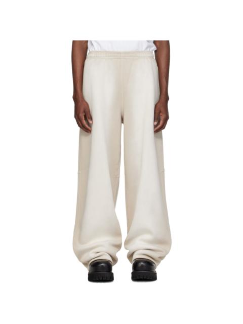 Alexander Wang Beige Allover Hotfix Mid-Rise Sweatpants