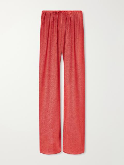 Oséree Lumière Metallic Lurex Wide-leg Pants