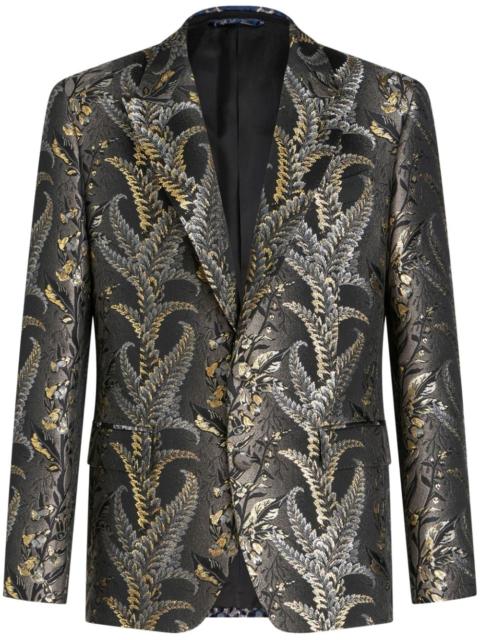 Etro foliage-jacquard peak-lapels blazer