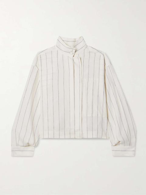 Another Tomorrow + NET SUSTAIN pinstriped linen shirt