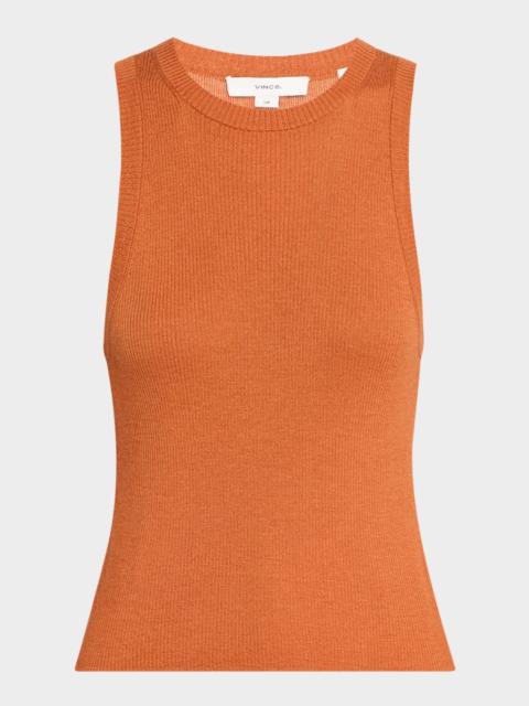 Vince High-Neck Cashmere-Silk Tank Top