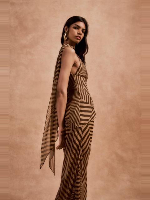 De La Vali DIOSA TOP IN VIVID STRIPE SILK CHIFFON