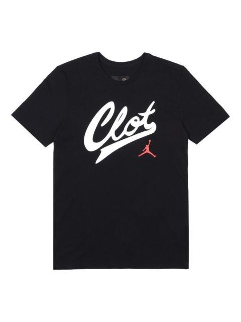 Jordan Air Jordan x CLOT Crossover Printing Round Neck Short Sleeve Asia Edition Black AV6261-010