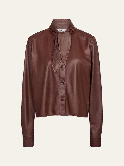 TWP Tie-Neck Leather Shirt