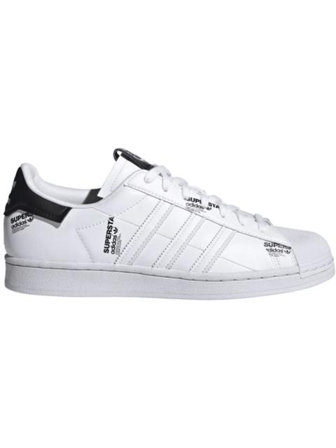 adidas Superstar White Black Logo Print