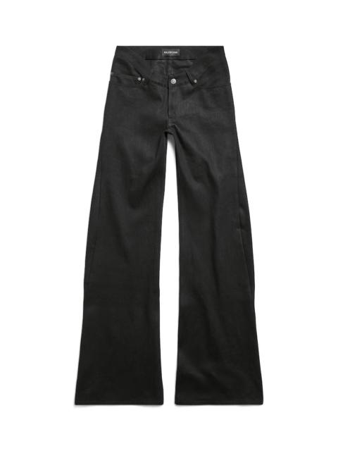 BALENCIAGA Women's Curved Waist Pants in Black