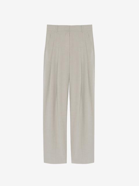 The Frankie Shop Gelso Pleated Trousers - Light Taupe Melange
