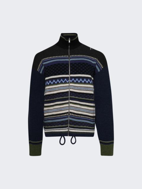 Marni Zip-up Cardigan Glass Blue