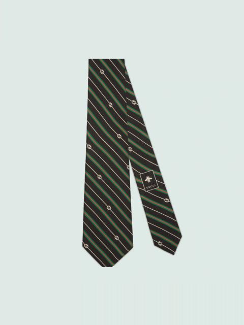 GUCCI Silk tie with Interlocking G print