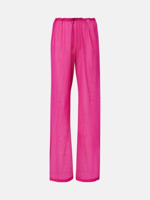 Dries Van Noten High-rise silk-blend wide-leg pants