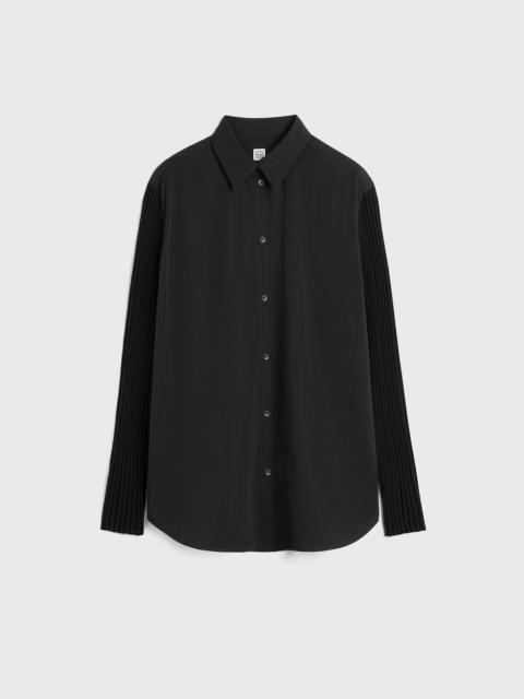 Bi-material shirt black