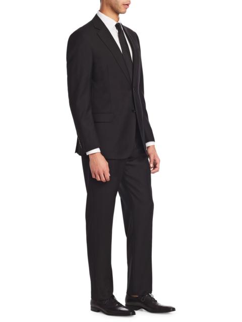 EMPORIO ARMANI Men's G-Line Super 130s Wool Two-Button Slim-Fit Suit - Black