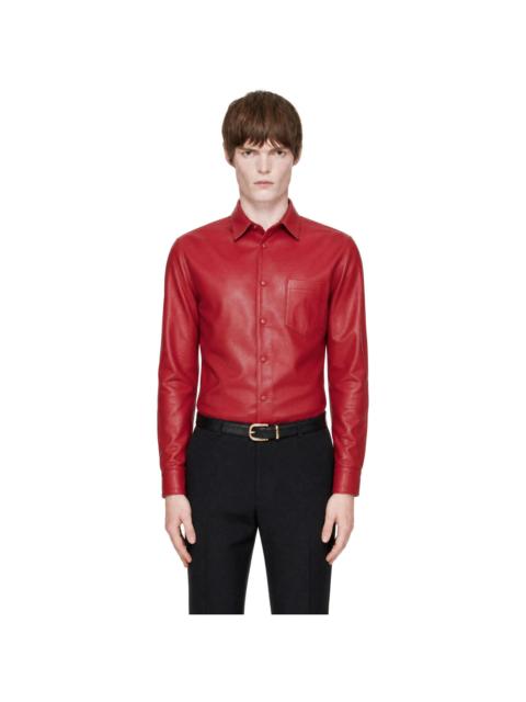 ERNEST W. BAKER SSENSE Exclusive Red Leather Classic Shirt