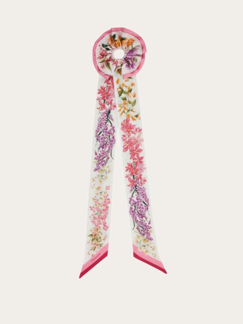 FERRAGAMO Spring print silk scrunchie with mini bandeau