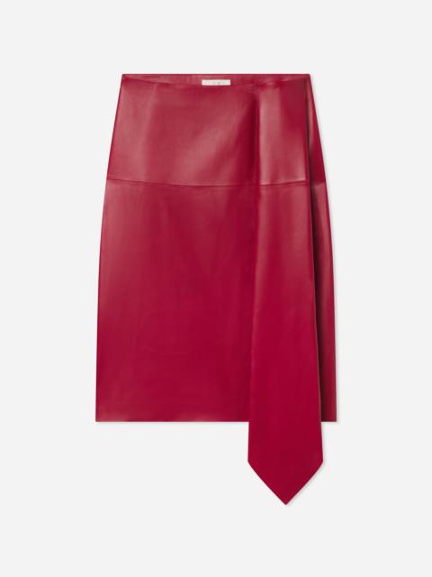 CO Scarf Pleat Skirt in Leather