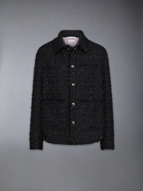 Thom Browne SATIN RIBBON TWEED FRAY EDGE UTILITY JACKET