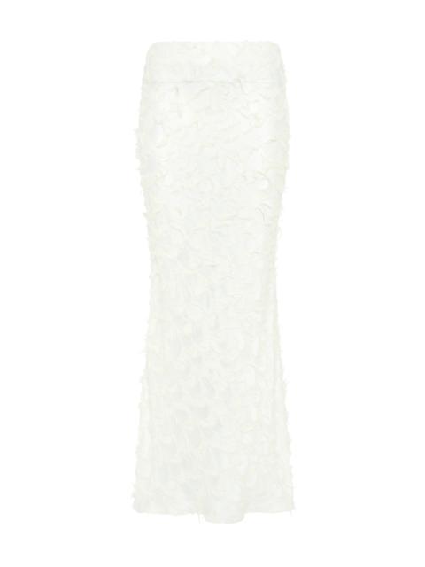 GABRIELA HEARST Frei Skirt in Ivory Silk Wool Fil Coupé