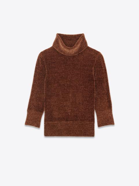 SAINT LAURENT turtleneck sweater in velvet knit