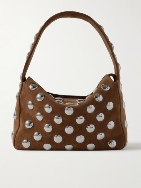KHAITE Elena Small Studded Suede Shoulder Bag